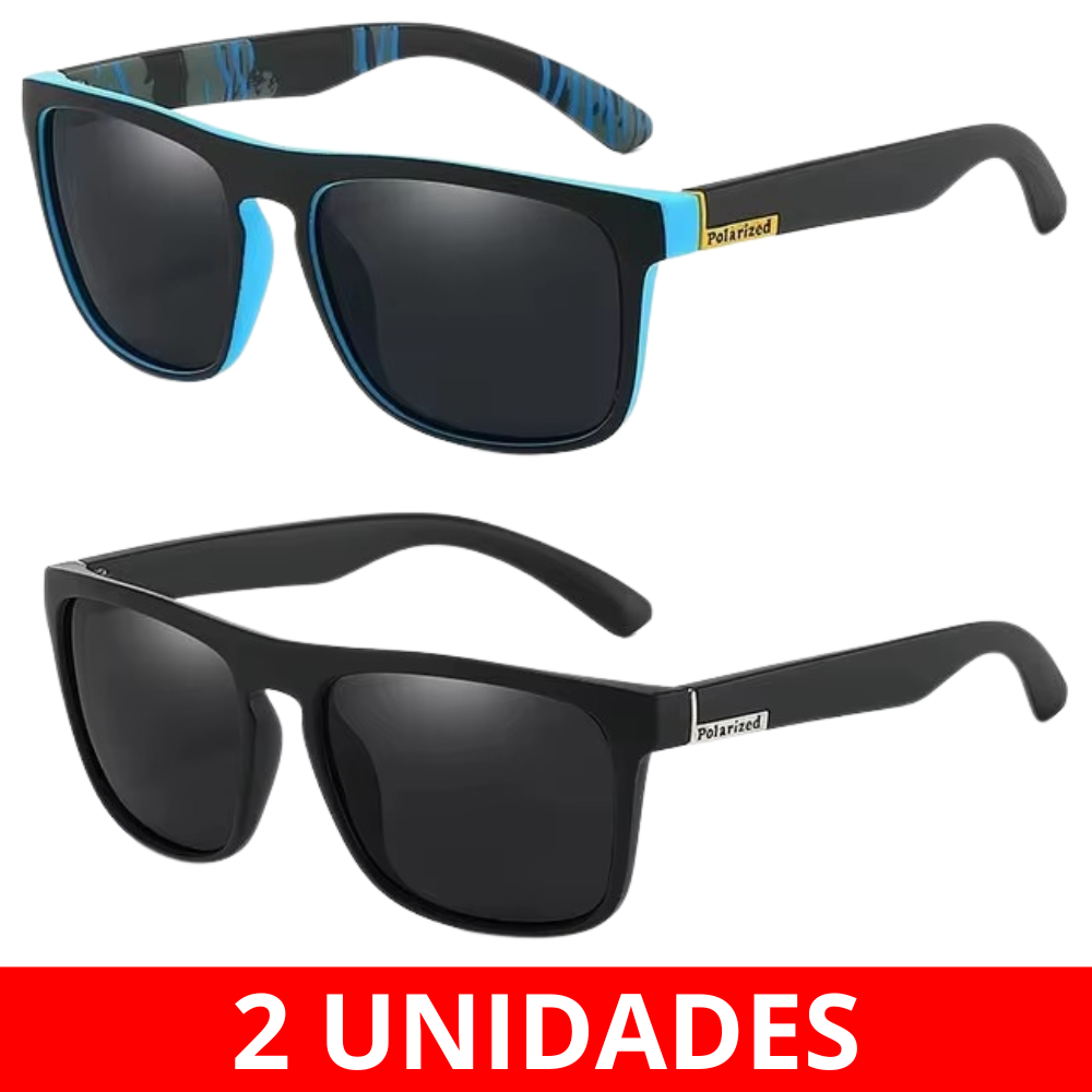 Óculos de Pesca Polarizado Quadrado Azul - Compre 1 Leve 2