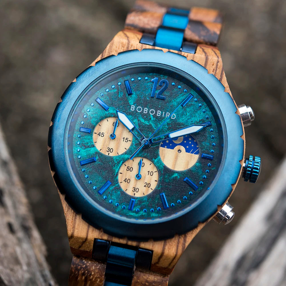 Relógio de Bambu Masculino - Ocean Bamboo