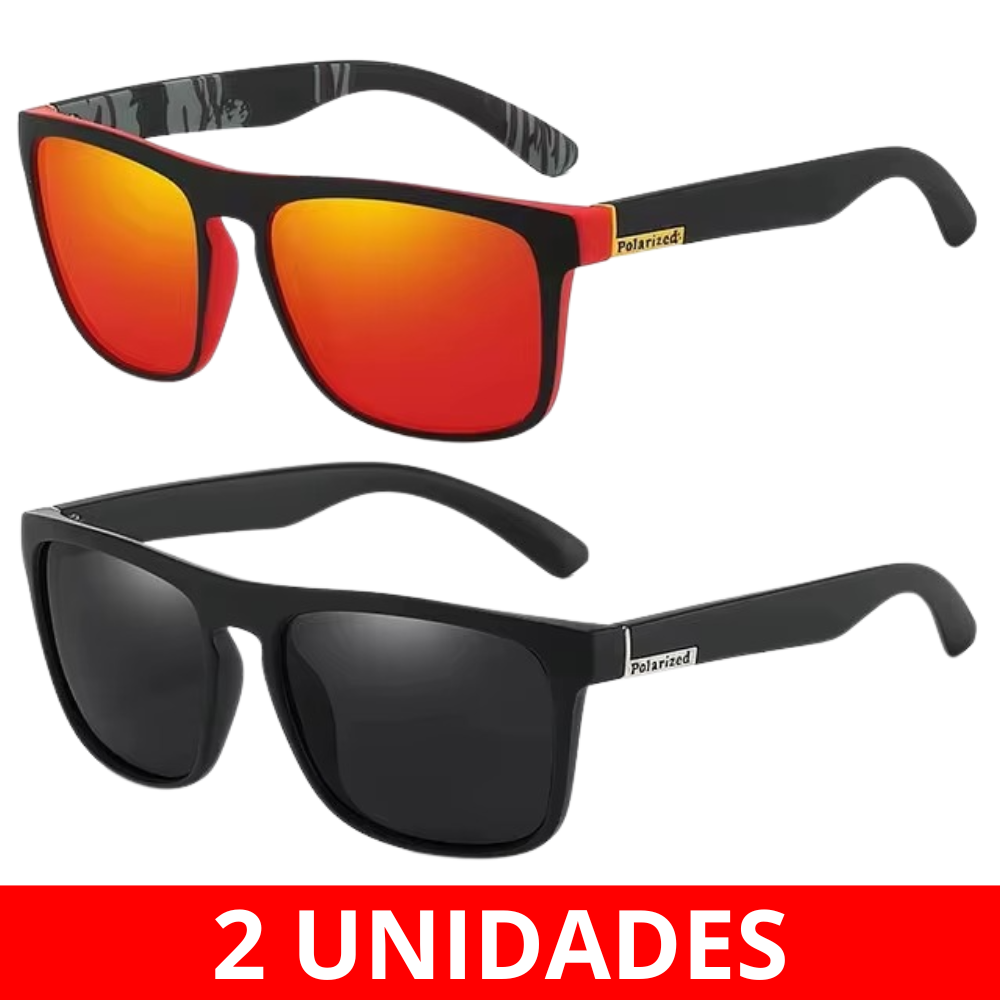 Óculos de Pesca Polarizado Quadrado Azul - Compre 1 Leve 2