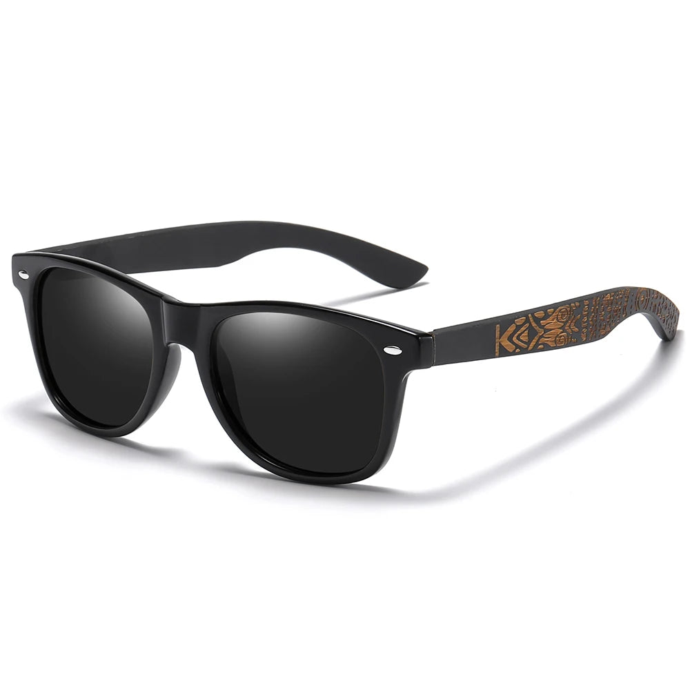 Óculos de Sol de Bambu Com Armação Preta - Bambu Maori Black