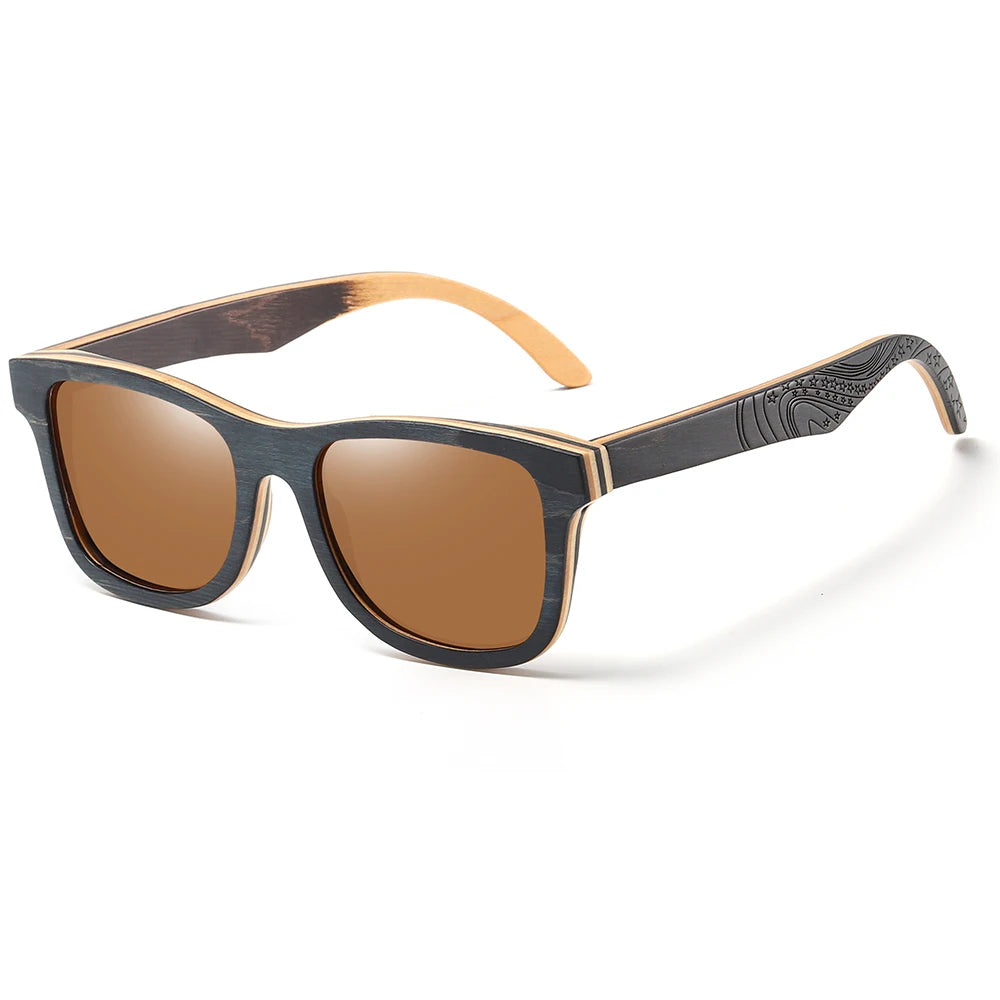 Óculos de Sol de Bambu com Armação Preta - Bamboo Black