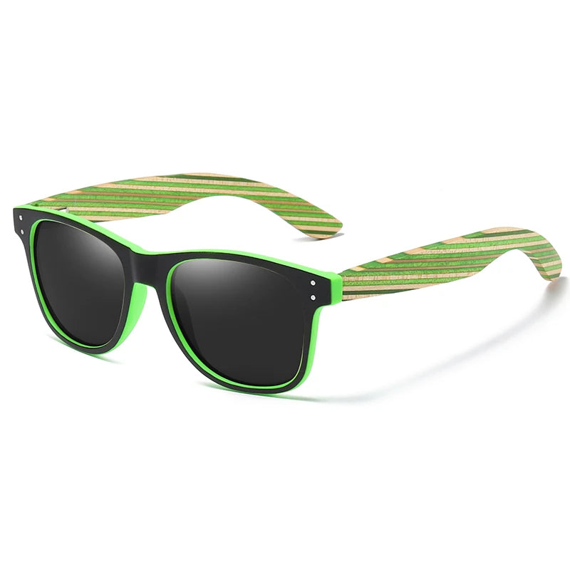 Óculos de Sol de Bambu com Armação Verde  - Bambu Jungle
