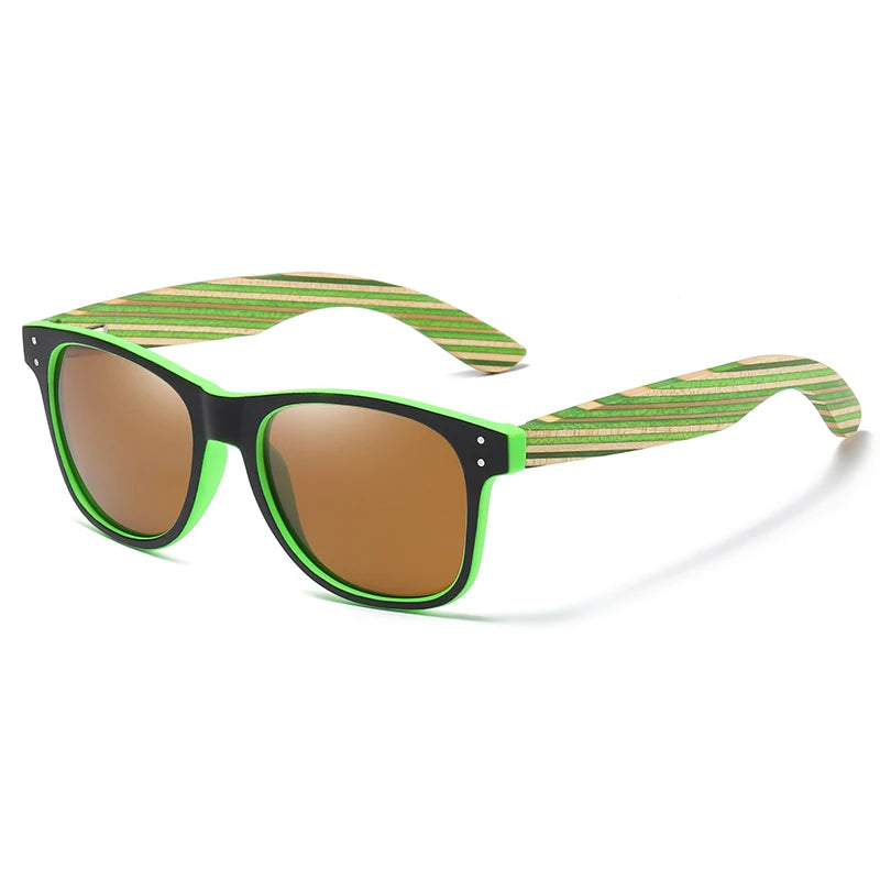 Óculos de Sol de Bambu com Armação Verde  - Bambu Jungle