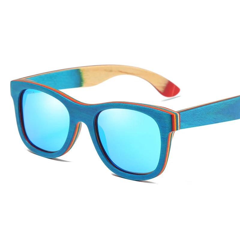 Óculos de Sol de Bambu com Armação Azul - Bamboo Blue