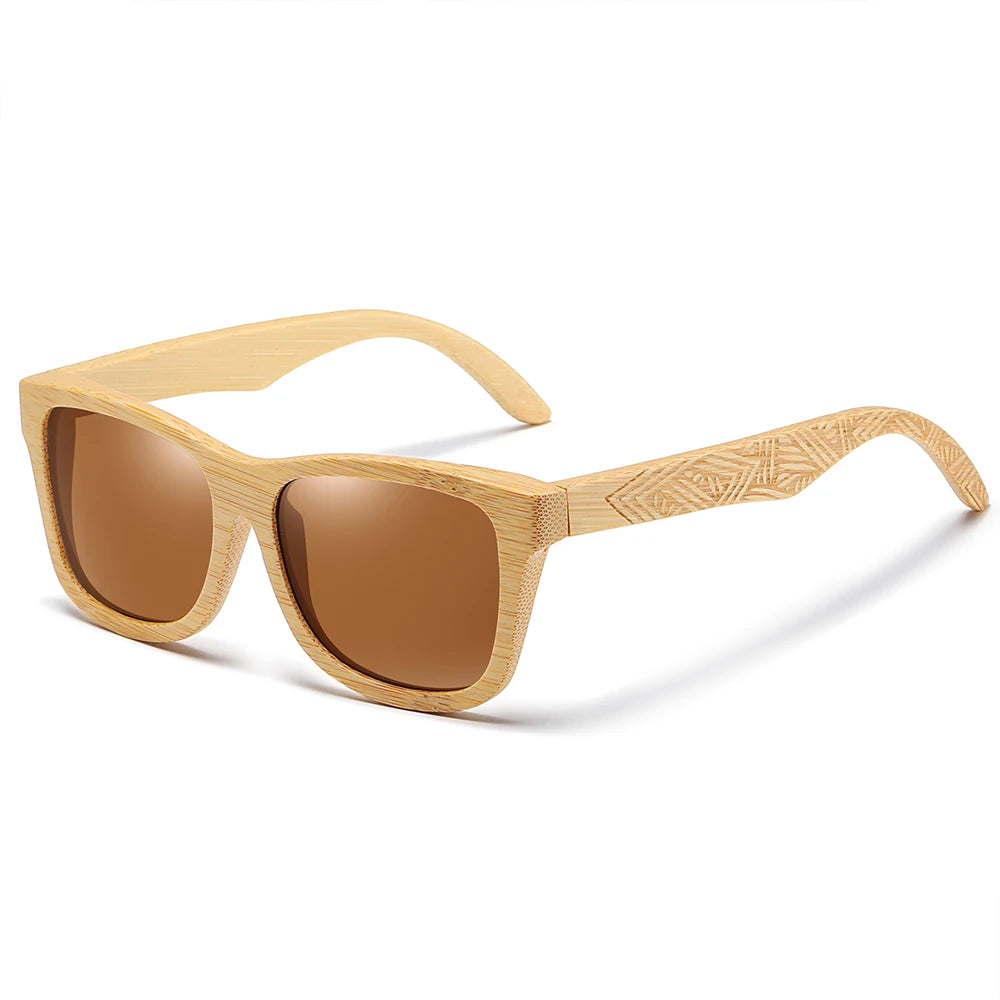 oculos de madeira claro lente marrom