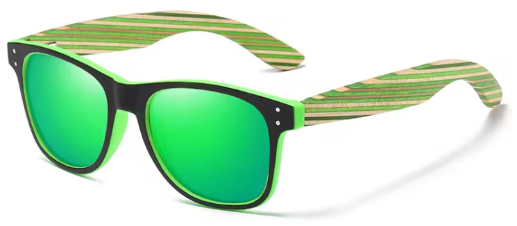 Óculos de Sol de Bambu com Armação Verde  - Bambu Jungle