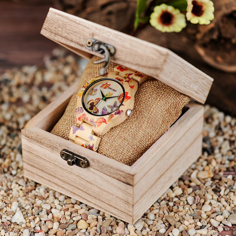 relogio de madeira feminino 7 case